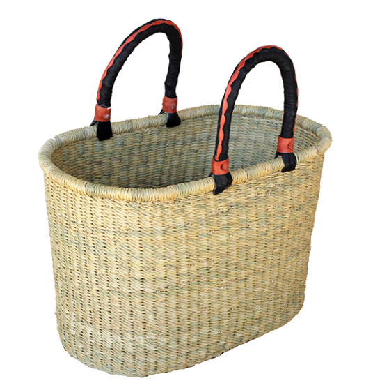 African Market Baskets- G-130- Natural Large Oval