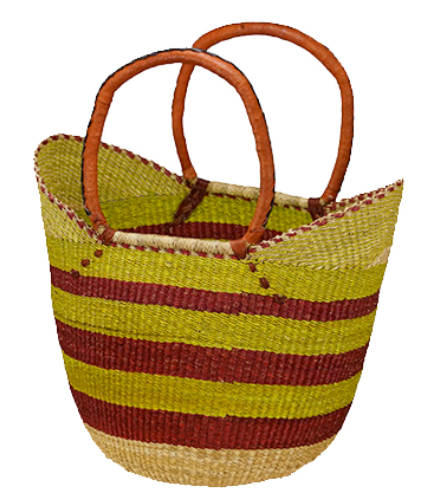 African Market Baskets- G-143- Shopping Tote- Thin Rim