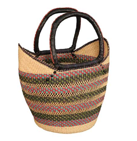 African Market Baskets- G-143- Shopping Tote- Thin Rim