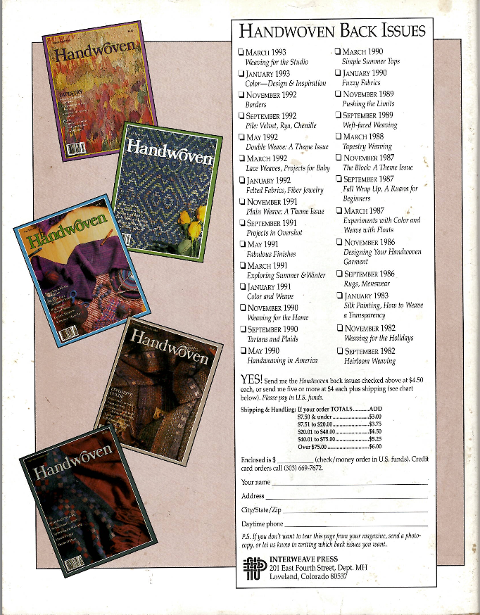 Handwoven May/June 1993