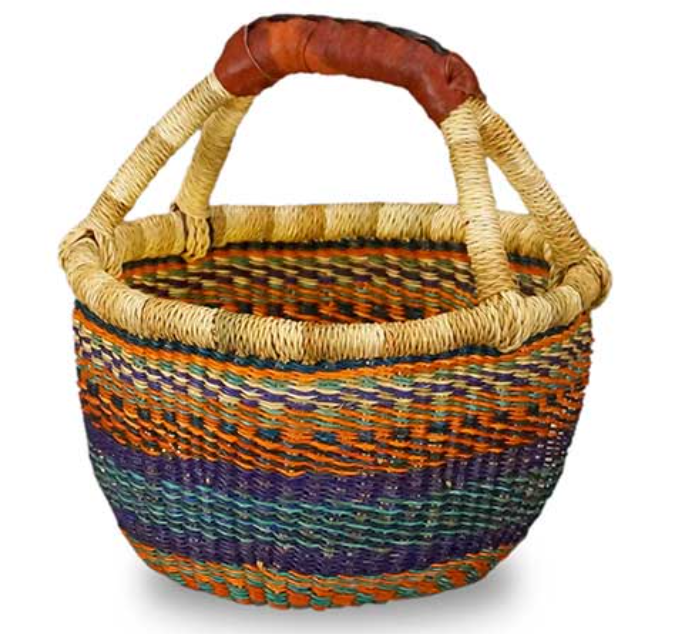 African Market Baskets- G-150- Large Mini Round