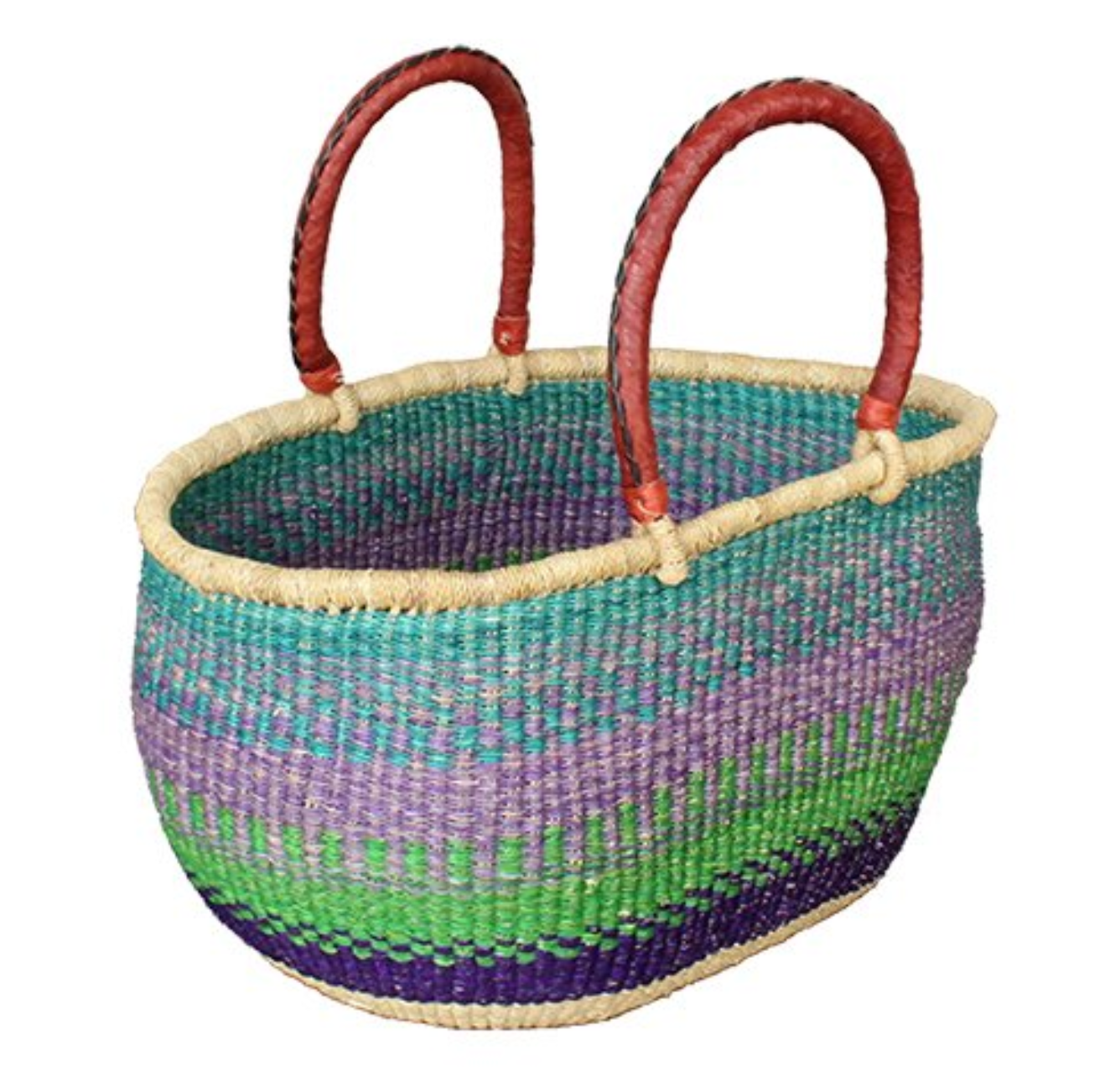 African Market Baskets- G-167 Double Weave Oval