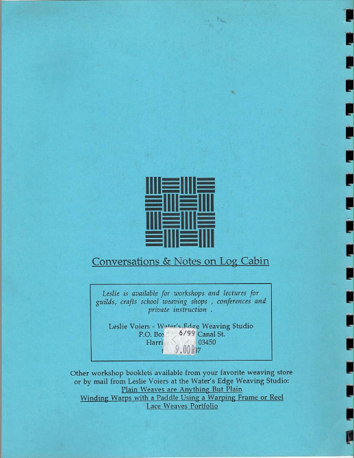 Conversations and Notes on Log Cabin- Used Book