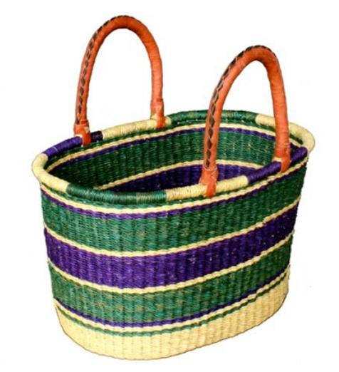 African Market Baskets- Color Large Oval