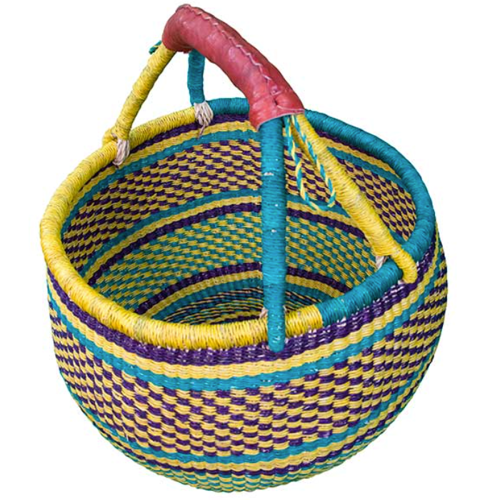 African Market Baskets- Color Large Round