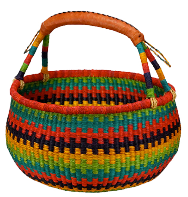African Market Baskets- Color Large Round
