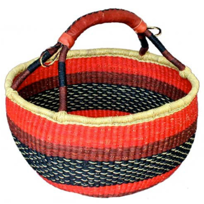 African Market Baskets- Color Large Round