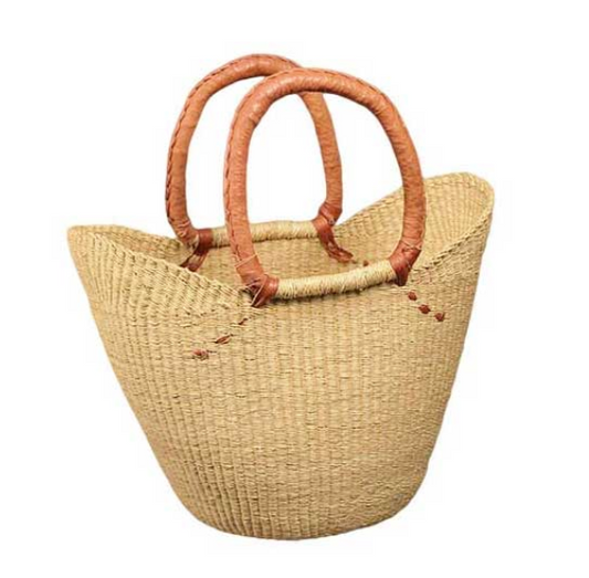 African Market Baskets-Natural Shoulder Tote