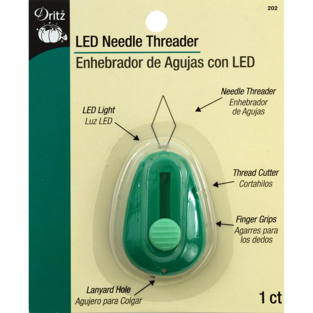 Dritz-LED Lighted Needle Threader: Green